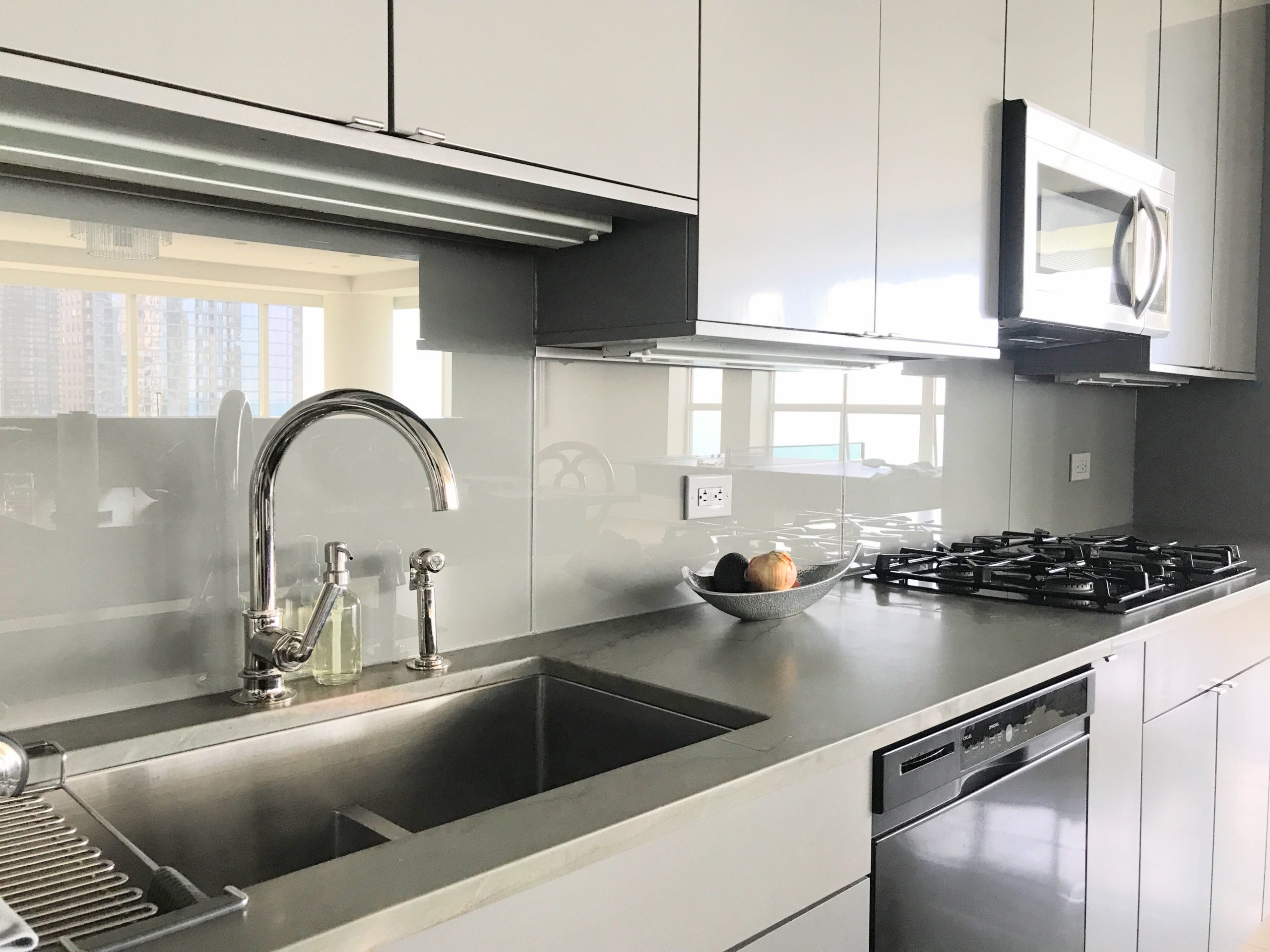 Modern Interior With Glass Backsplash